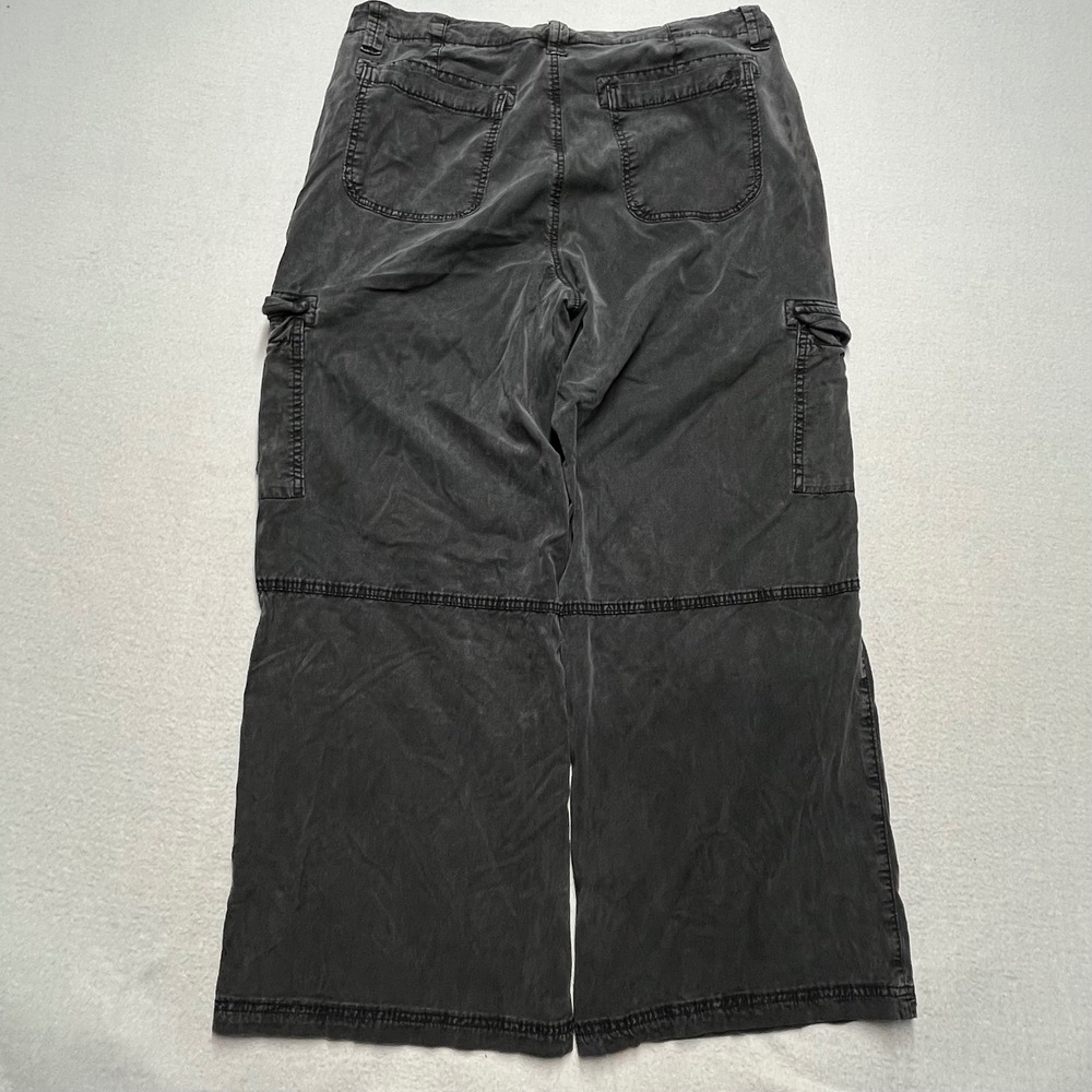 Vintage Y2K American Eagle Baggy Cargo Pants Wide Leg Black Womens 14 - Picture 4 of 9